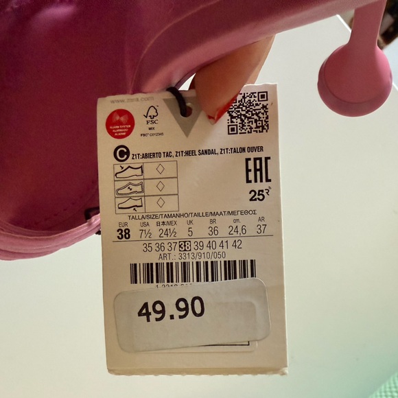 Zara High Heeled Strappy Sandals Size 7.5 NWT - Picture 6 of 6